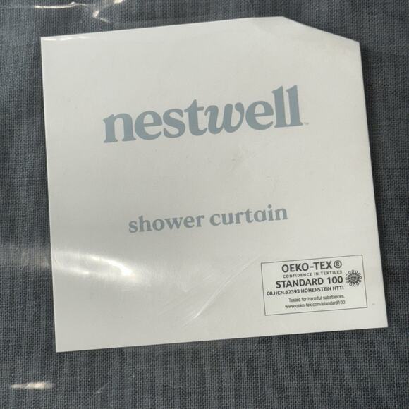 Nestwell 54-Inch x 80-Inch Solid Hemp Shower Curtain in Quiet Shaqde - Picture 2 of 5